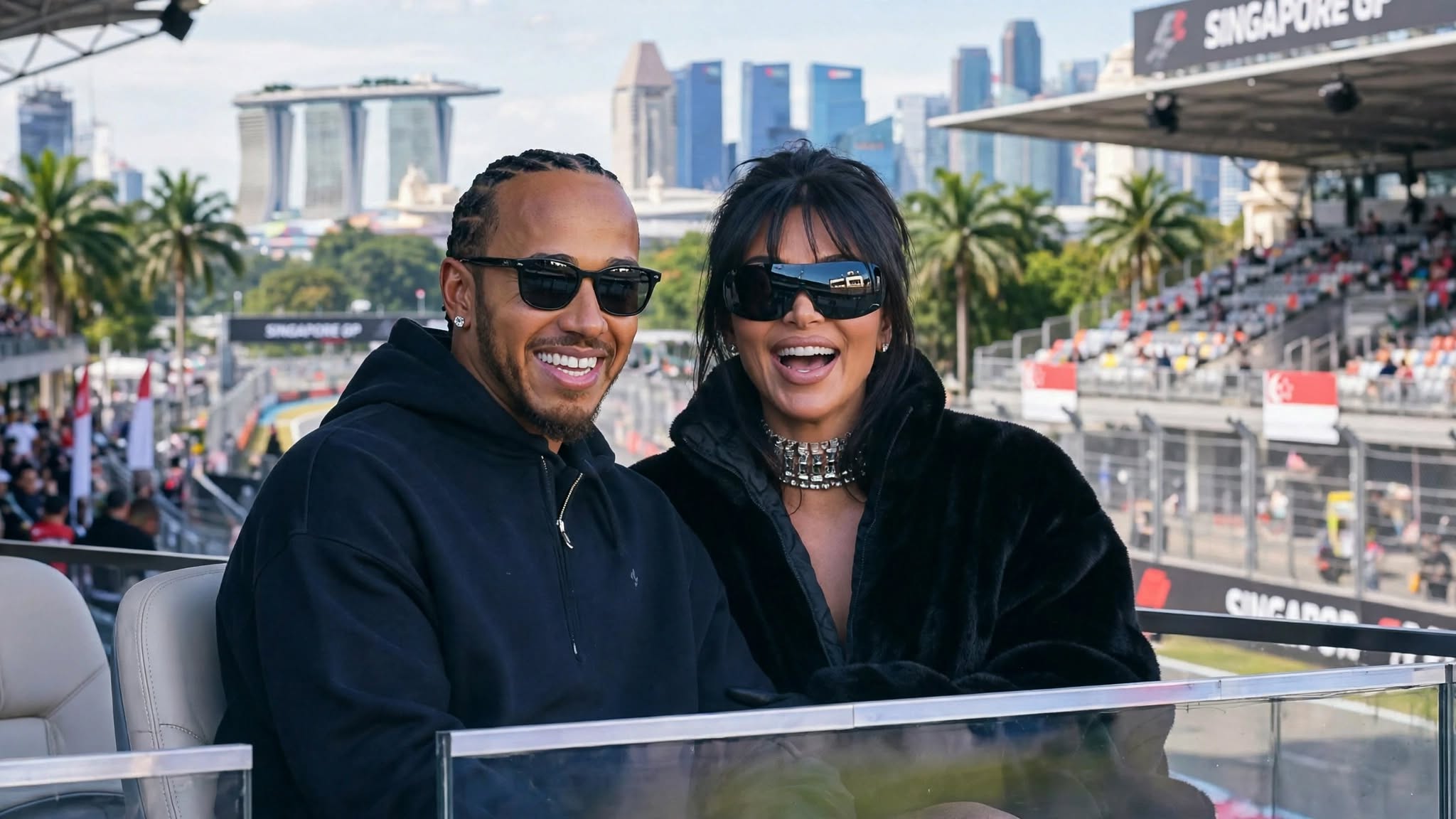 Kim Kardashian e Lewis Hamilton a Singapore